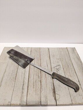 Blue Grass Stainless Steel Long Turner Spatula 13 1/2" Solid Wood Curved Handle